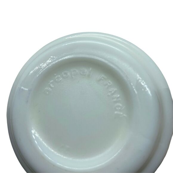 Goose Print Coffee Mug Vintage Arcopal France White Blue Ribbon Set Of Four - Picture 7 of 16